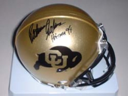 Rashaan Salaam Autographed Colorado Buffaloes Riddell Mini Helmet with "Heisman 94" Inscription