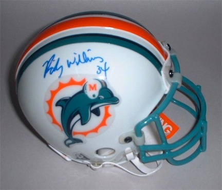 Ricky Williams Autographed Miami Dolphins Riddell Authentic Mini Helmet