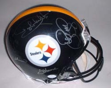 Steel Curtain Autographed Pittsburgh Steelers Riddell Full Size Replica Helmet