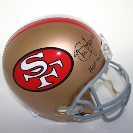 Steve Young Autographed San Francisco 49ers Riddell Throwback Full Size Replica Helmet with "HOF 2005" Inscrip