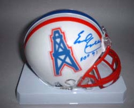 Earl Campbell Autographed Houston Oilers Riddell Mini Helmet with "HOF 91" Inscription