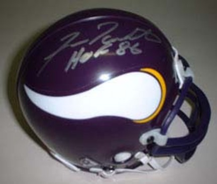 Fran Tarkenton Autographed Minnesota Vikings Riddell Mini Helmet with "HOF 86" Inscription