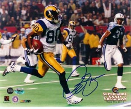 Isaac Bruce Autographed Super Bowl Champions 8" x 10" Photograph (Unframed)