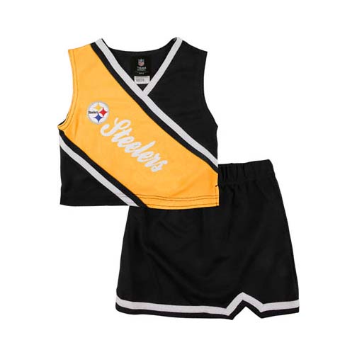 Reebok Two Piece Pittsburgh Steelers NFL Cheerleader Uniform Set (Size 4 to 6X)