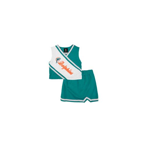 Reebok Two Piece Miami Dolphins NFL Cheerleader Uniform Set (Size 4 to 6X)