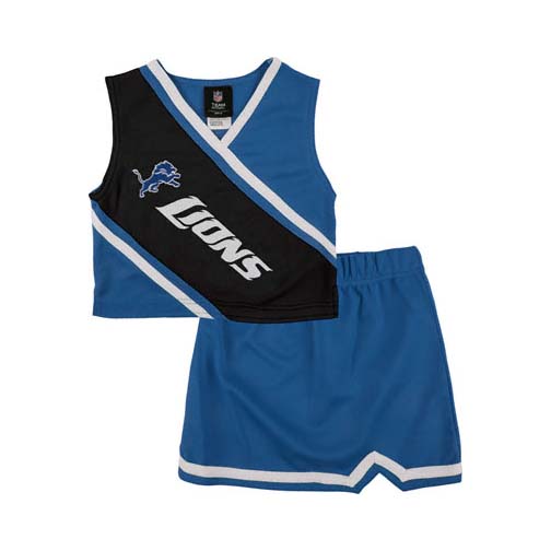 Reebok Two Piece Detroit Lions NFL Cheerleader Uniform Set (Size 4 to 6X)