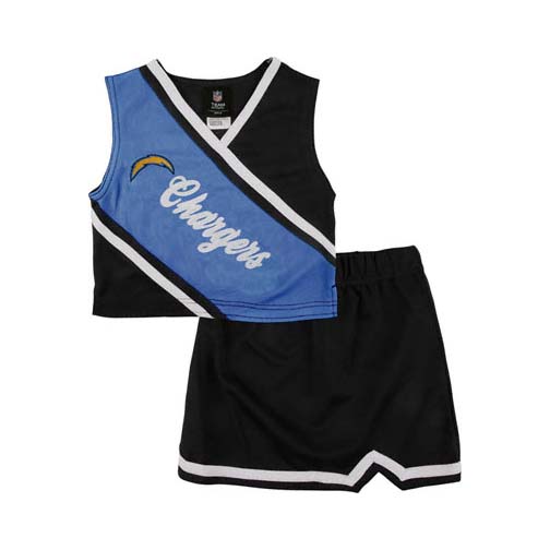 Reebok Two Piece San Diego Chargers NFL Cheerleader Uniform Set (Size 4 to 6X)
