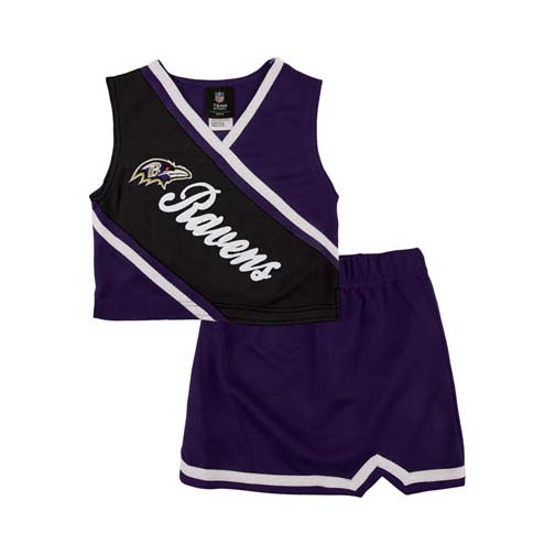 Reebok Two Piece Baltimore Ravens NFL Cheerleader Uniform Set (Size 4 to 6X)
