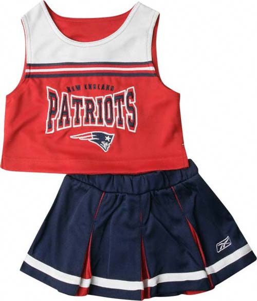 Reebok Two Piece New England Patriots NFL Cheerleader Uniform Set (Size 4 to 6X)