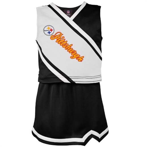 Reebok Two Piece Pittsburgh Steelers NFL Cheerleader Uniform Set (Size 7/8 to 16)