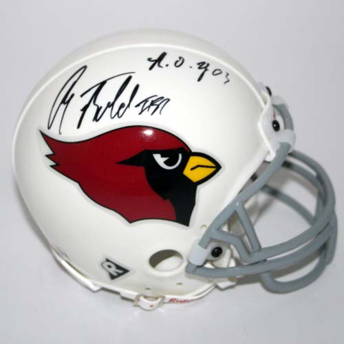 Anquan Boldin Autographed Arizona Cardinals Riddell Mini Helmet with "R.O.Y. 03" Inscription