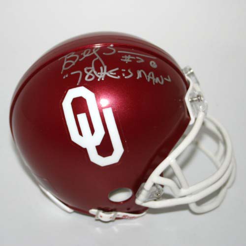 Billy Sims Autographed Oklahoma Sooners Riddell Mini Helmet with "78 Heisman" Inscription