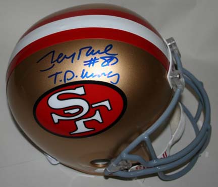 Jerry Rice Autographed San Francisco 49ers Riddell Full Size Replica Helmet with "TD King" Inscription