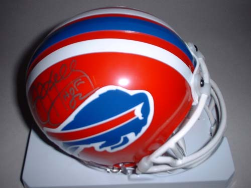 Jim Kelly Autographed Buffalo Bills Riddell Mini Helmet with "HOF 02" Inscription