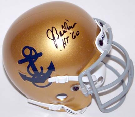 Joe Bellino Autographed Navy Midshipmen Schutt Throwback Mini Helmet with "HT 60" Inscription