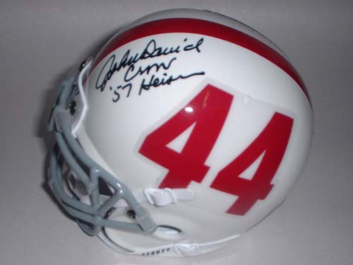 John David Crow Autographed Texas A & M Aggies Schutt Mini Helmet with "57 Heisman" Inscription