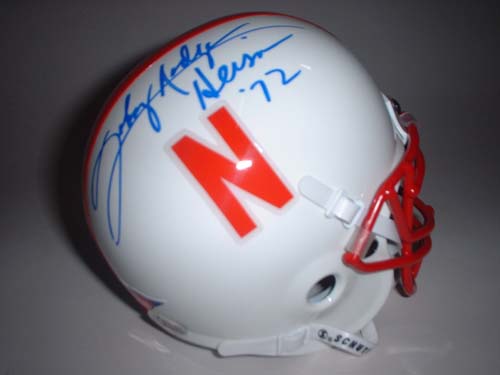 Johnny Rodgers Autographed Nebraska Cornhuskers Schutt Mini Helmet with "Heisman 72" Inscription
