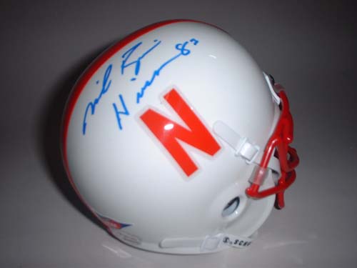 Mike Rozier Autographed Nebraska Cornhuskers Schutt Mini Helmet with "Heisman 83" Inscription