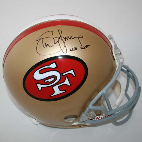 Steve Young Autographed San Francisco 49ers Riddell Throwback Full Size Authentic Helmet with "HOF 2005" Inscr
