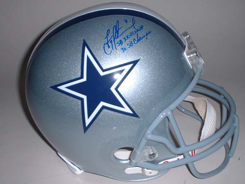 Troy Aikman Autographed Dallas Cowboys Riddell Full Size Replica Helmet with "Super Bowl XXVII MVP" and "