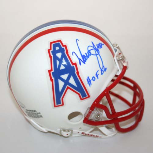 Warren Moon Autographed Houston Oilers Riddell Mini Helmet with "HOF 06" Inscription