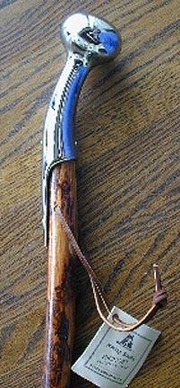 37" Hickory Country Cane with Chrome Handle