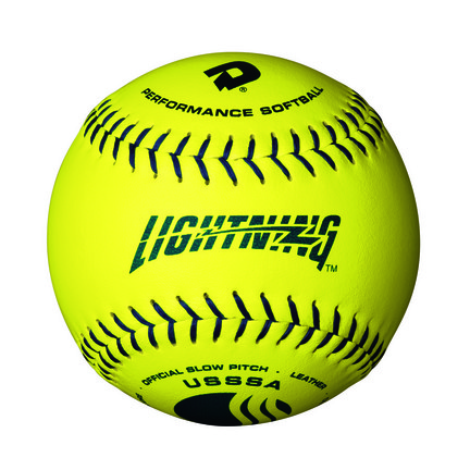 DeMarini 12" Lightning Yellow Leather Polycore USSSA Softballs - 1 Dozen