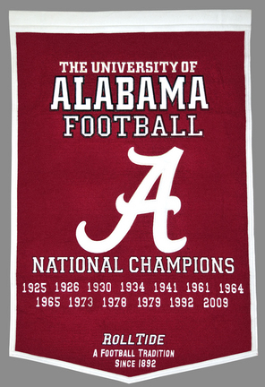 Alabama Crimson Tide 24" x 36" NCAA Football Dynasty Banner from Winning Streak Sports