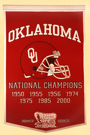Oklahoma Sooners 24" x 36" NCAA Football Dynasty Banner from Winning Streak Sports