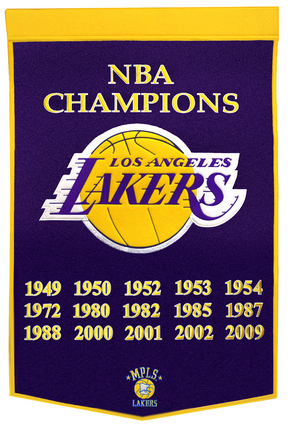 Los Angeles Lakers 24" x 36" NBA Dynasty Banner from Winning Streak Sports