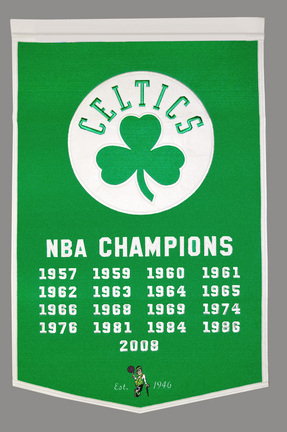 Boston Celtics 24" x 36" NBA Dynasty Banner from Winning Streak Sports