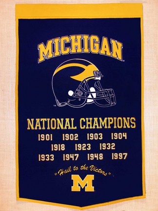 Michigan Wolverines 24" x 36" NCAA Football Dynasty Banner from Winning Streak Sports