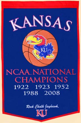 Kansas Jayhawks 24" x 36" NCAA Football Dynasty Banner from Winning Streak Sports