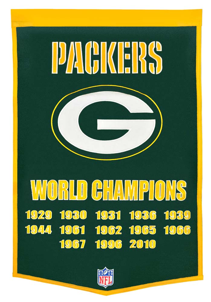 Green Bay Packers 24" x 36" NFL Dynasty Banner from Winning Streak Sports