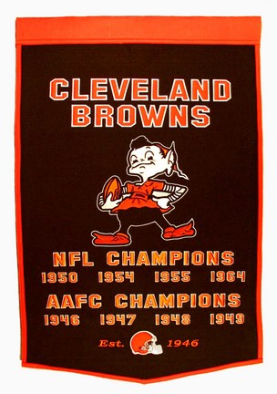 Cleveland Browns 24" x 36" NFL Dynasty Banner from Winning Streak Sports