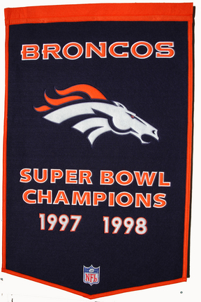 Denver Broncos 24" x 36" NFL Dynasty Banner from Winning Streak Sports