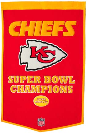 Kansas City Chiefs 24" x 36" NFL Dynasty Banner from Winning Streak Sports