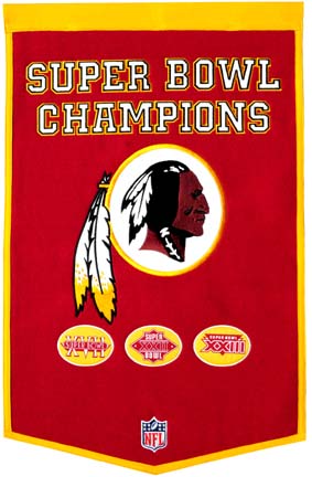 Washington Redskins 24" x 36" NFL Dynasty Banner from Winning Streak Sports