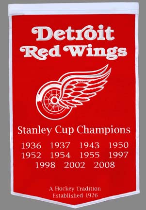 Detroit Red Wings 24" x 36" NHL Dynasty Banner from Winning Streak Sports