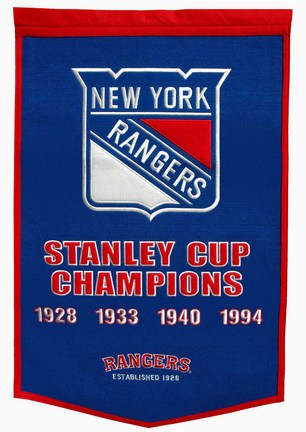 New York Rangers 24" x 36" NHL Dynasty Banner from Winning Streak Sports