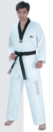 White / Black Lapel Ultima Taekwondo Uniform (Size 2) from Starpak