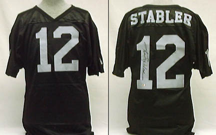 Ken Stabler, Oakland Raiders Autographed Official NFL Authentic Old Style Wilson Football Jersey
