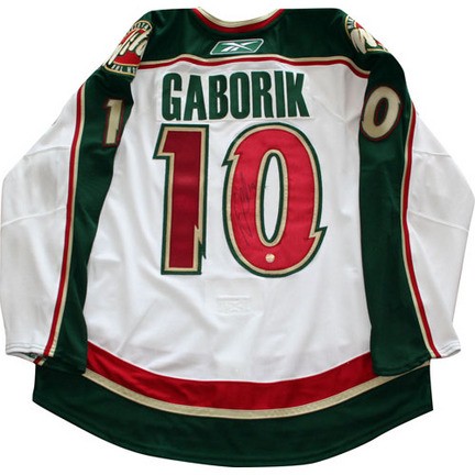 Marian Gaborik Minnesota Wild Autographed Pro NHL Ice Hockey Jersey - OnlineSports.com