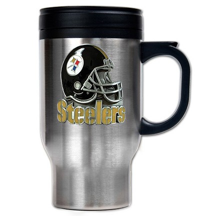 Pittsburgh Steelers 16 oz. Stainless Steel Travel Mug (Helmet Logo ...