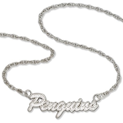 penguins script pittsburgh sterling necklace jewelry silver onlinesports zoom