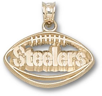 steelers jewelry pittsburgh pierced 10kt pendant football gold onlinesports zoom