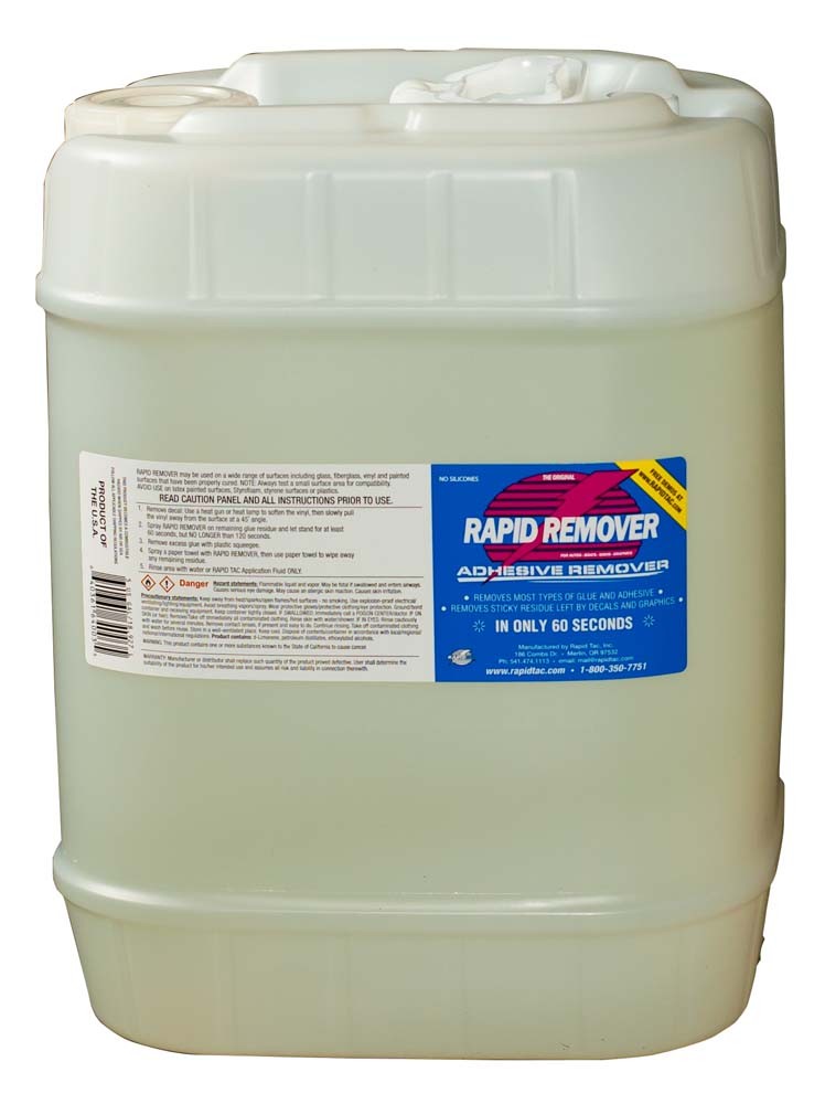 Rapid Remover Adhesive Decal Remover - 5 Gallon Jug with Spigot (FOR Vinyl Wraps Autos Boats Signs Graphics Stickers)