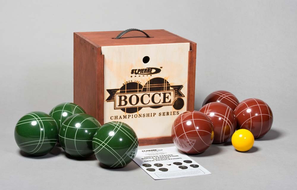 Tournament Series Bocce Set in Mahogany Wood Box from St. Pierre