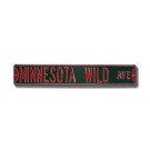 Steel Street Sign:  "MINNESOTA WILD AVE"