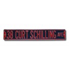 Steel Street Sign: "38 CURT SCHILLING AVE"